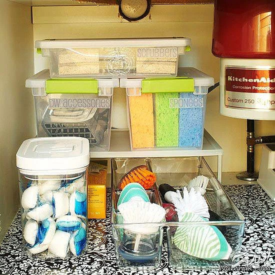 استفاده بهینه از کابینت زیر سینک ظرفشویی کابینت زیر سینک ظرفشویی